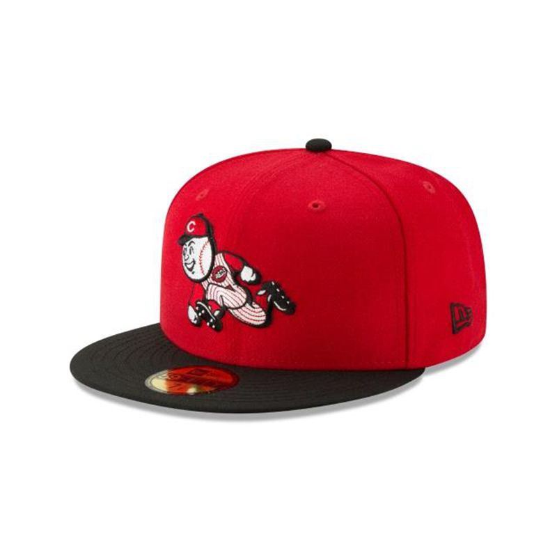 MLB Cincinnati Reds Cooperstown Logo Pack 59Fifty Fitted (ZRS1174) - Red New Era Caps